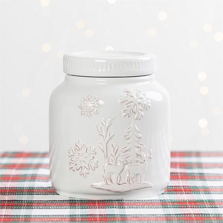 Christmas Wishes White Christmas Cookie Jar