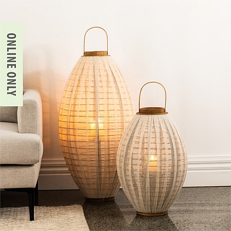 Design Republique Aura Bamboo Lantern White