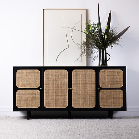 The Managers Collective Nixon Rattan Sideboard Black
