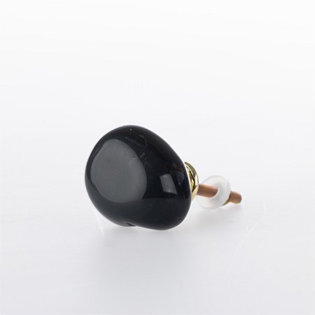  Solace Tumbled Gemstone Black Obsidian Drawer Knob