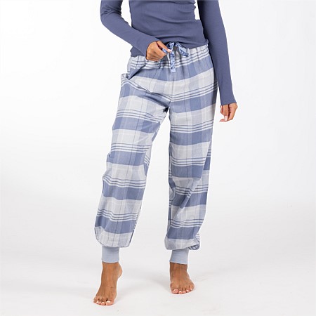 bb&b Sleep Plaid Check Flannelette Cuffed Pants