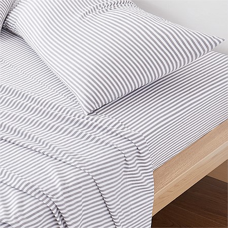 Design Republique Stonewashed Cotton Stripe Fitted Sheet