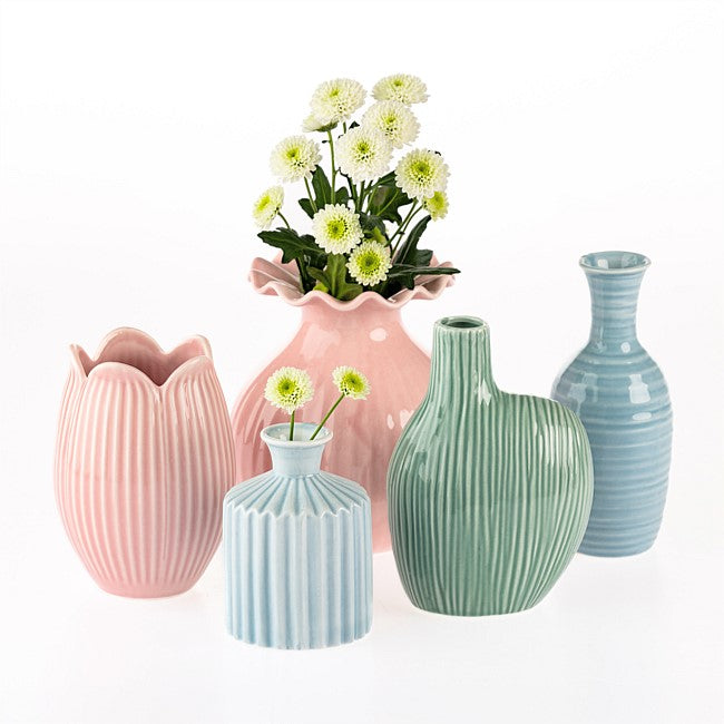 Marlo Kayla Ribbed Pink Tulip Vase – Bed Bath & Beyond NZ