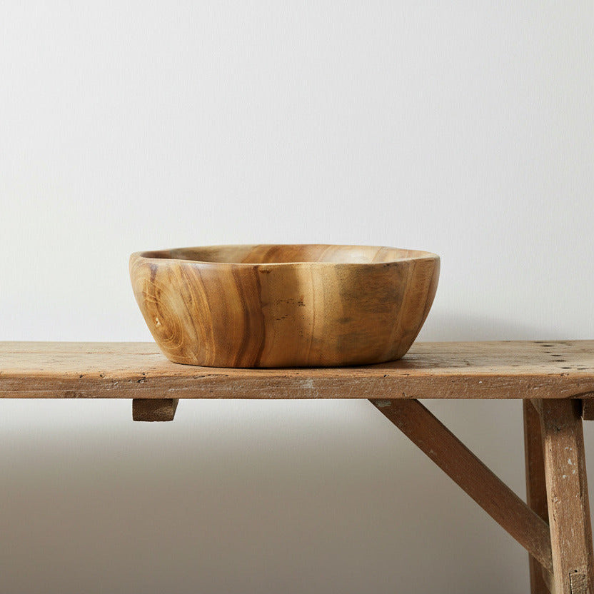 Cove Chalet Teak Wavy Bowl Large