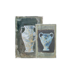 Gracious Living Franco Book Box Set of 2 featuring blue-toned vase artwork with gold line detailing.