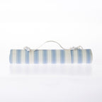 A rolled-up picnic mat on a white background.