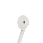A close-up of a white suction piece shown against a solid white background.