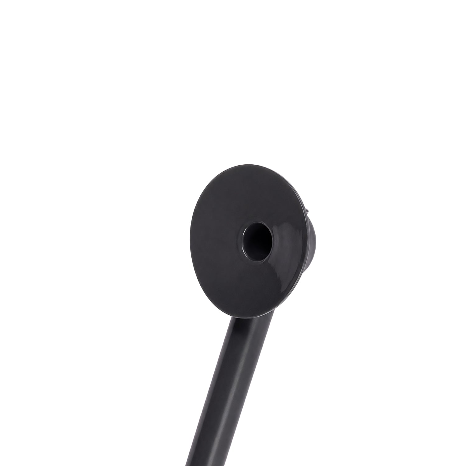 A close-up of a black suction piece shown against a solid white background.