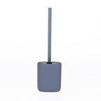 A minimalist slate toilet brush with a cylindrical holder and upright handle, shown on a seamless white background.