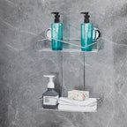 New & Improved Home Essentials Twist & Lock Double Shelf Shower Caddy