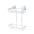 New & Improved Home Essentials Twist & Lock Double Shelf Shower Caddy
