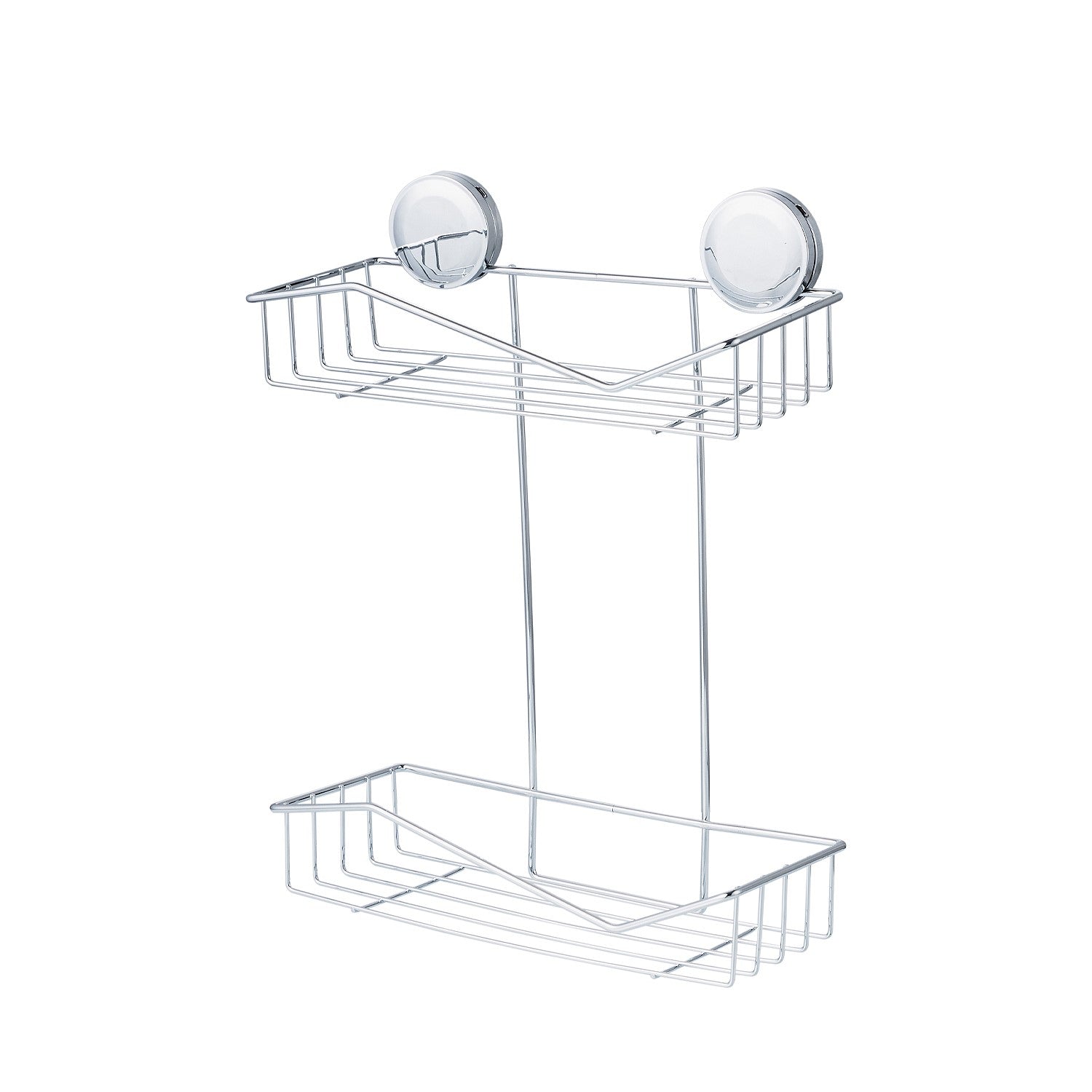 New & Improved Home Essentials Twist & Lock Double Shelf Shower Caddy