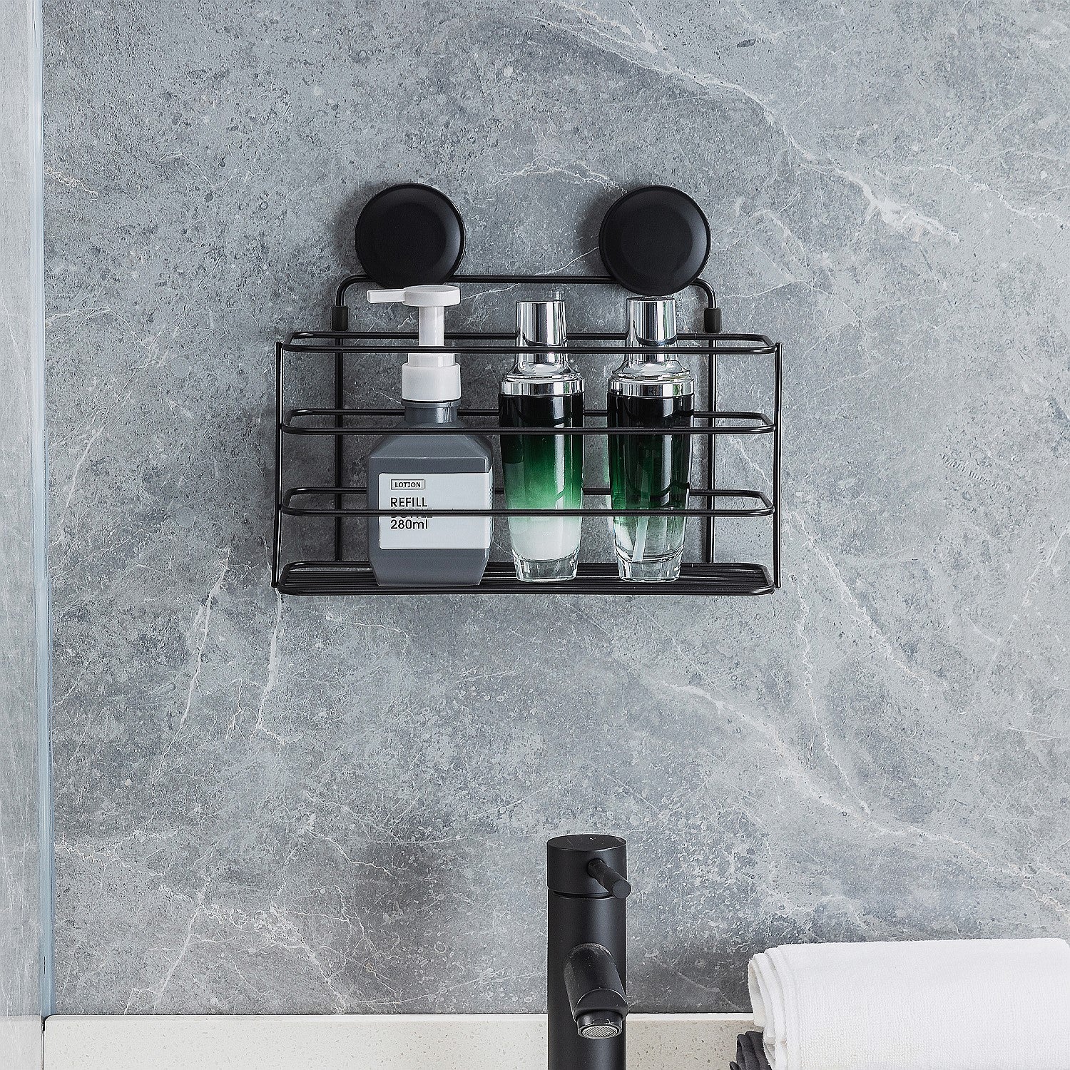 New & Improved Home Essentials Twist & Lock Single Shelf Caddy
