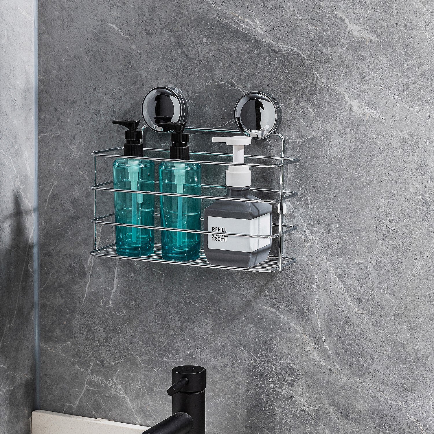 New & Improved Home Essentials Twist & Lock Single Shelf Caddy