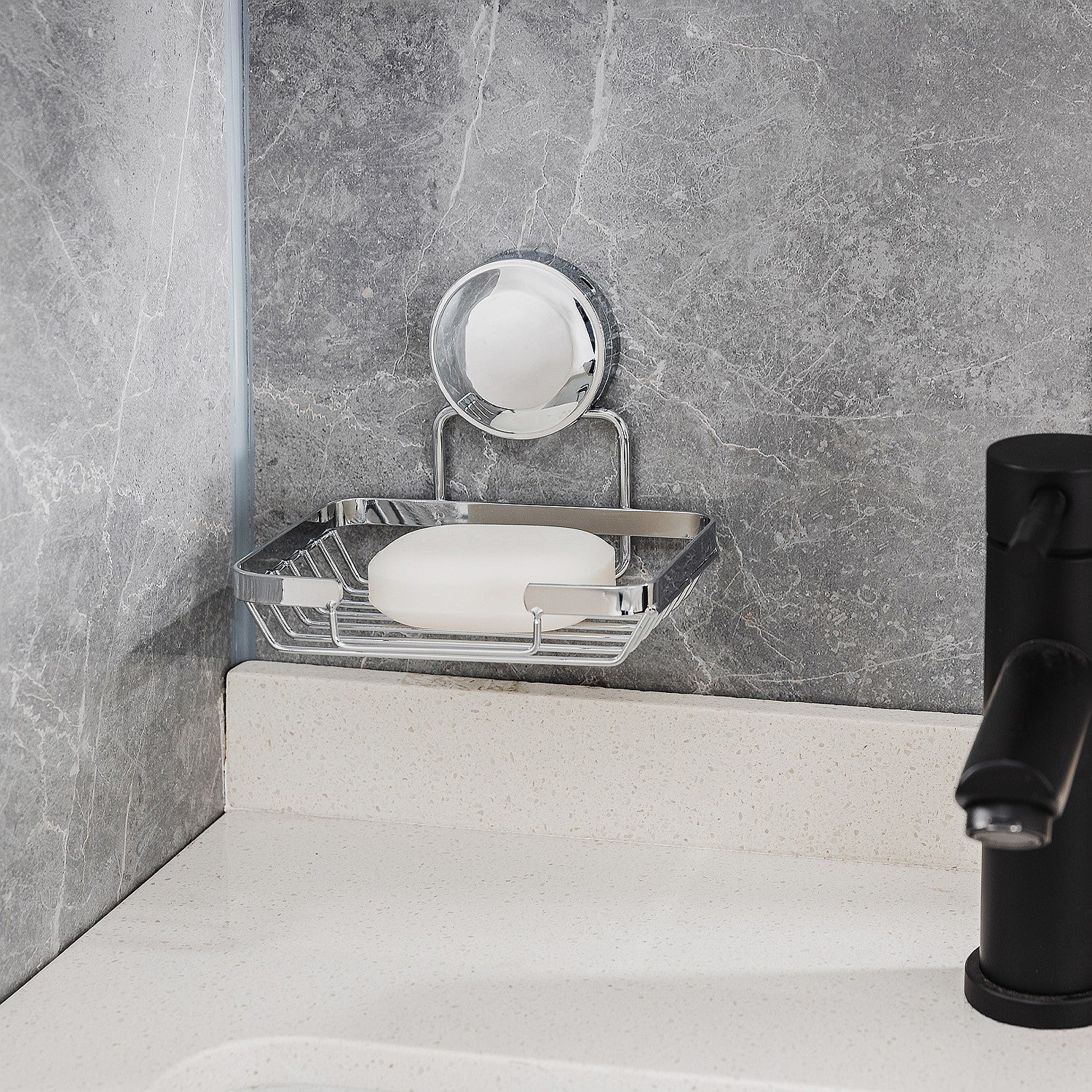 New & Improved Home Essentials Twist & Lock Soap Dish Holder