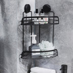 New & Improved Home Essentials Twist & Lock Double Shelf Corner Shower Caddy
