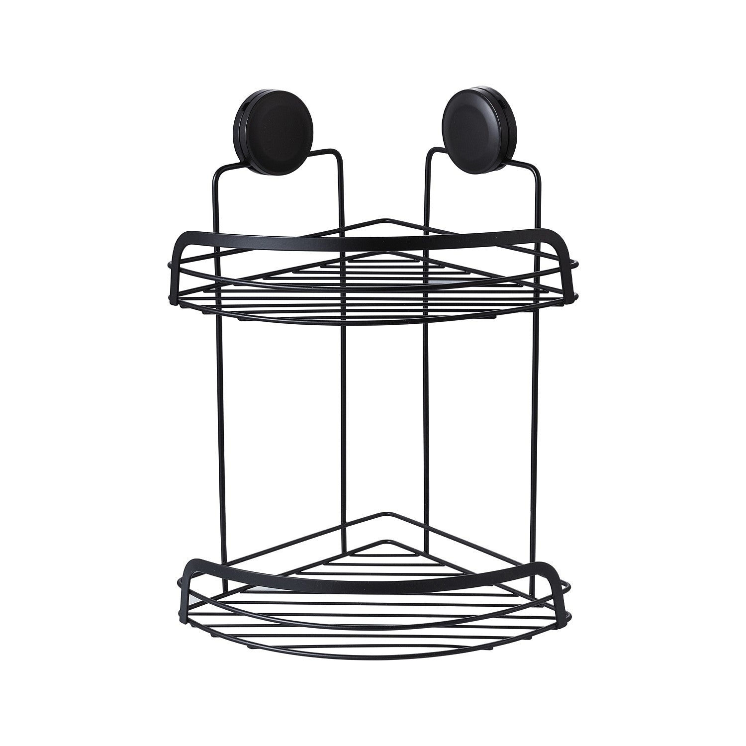 New & Improved Home Essentials Twist & Lock Double Shelf Corner Shower Caddy