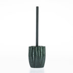 Fieldcrest Aoraki toilet brush holder featuring a textured ribbed stoneware base with a glossy glazed finish and coordinating handle.