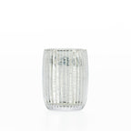 Design Republique Raya Gold Glass Tumbler with a ribbed mercury-effect glass finish and cylindrical silhouette.
