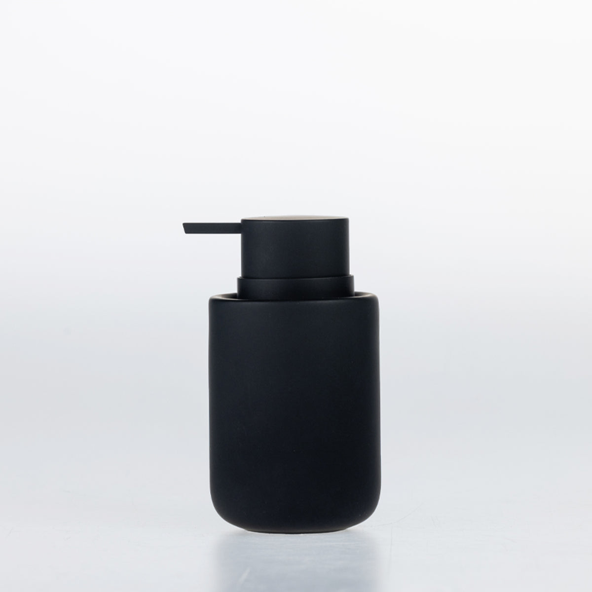 Solace Astrid Soft Touch Soap Dispenser in Black with a sleek matte finish and minimalist pump.