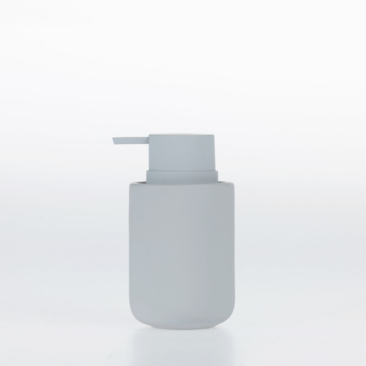 Solace Astrid Soft Touch Soap Dispenser in Dove, featuring a compact rounded design with a flat pump.