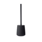 Solace Asti Soft Touch Soap Dispenser in black, featuring a ribbed rounded body and matching black pump.