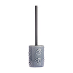 Gracious Living Vera Floral bathroom accessories in Denim, including a toothbrush holder, toilet brush holder and soap dispenser with raised floral detailing.