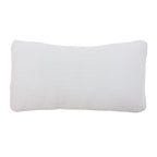 A white rectangular lumbar pillow with a textured waffle or honeycomb fabric surface, shown against a plain white background.