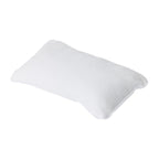 A white textured pillow with a waffle or honeycomb fabric pattern, shown on a plain white background.