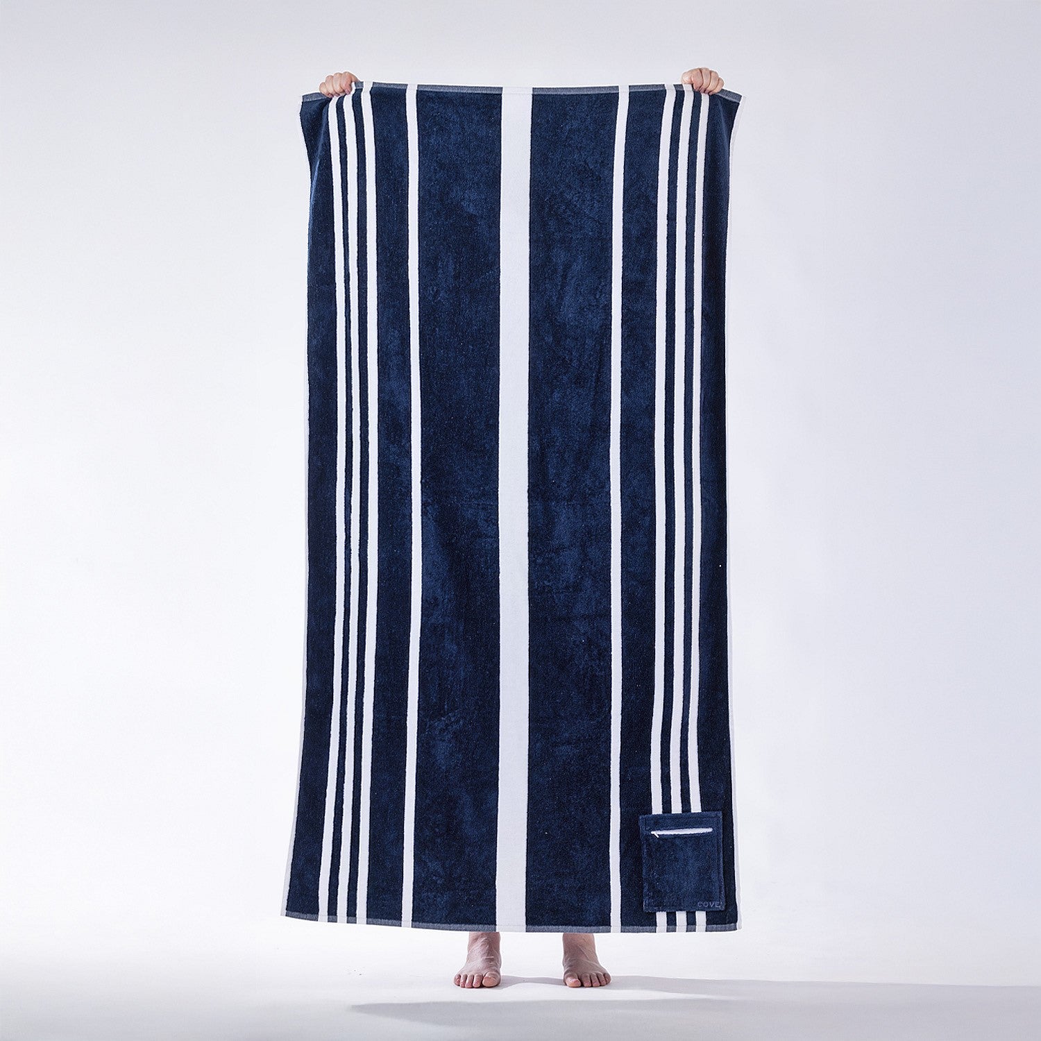 Cove Luxury Stripe Towel With Pocket