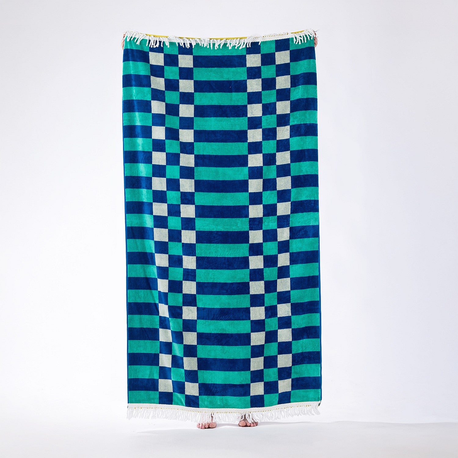 Seaside Supplies Double Jacquard Velour Beach Towel Check 100x180cm