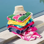 Seaside Supplies Double Jacquard Velour Beach Towel Check 100x180cm