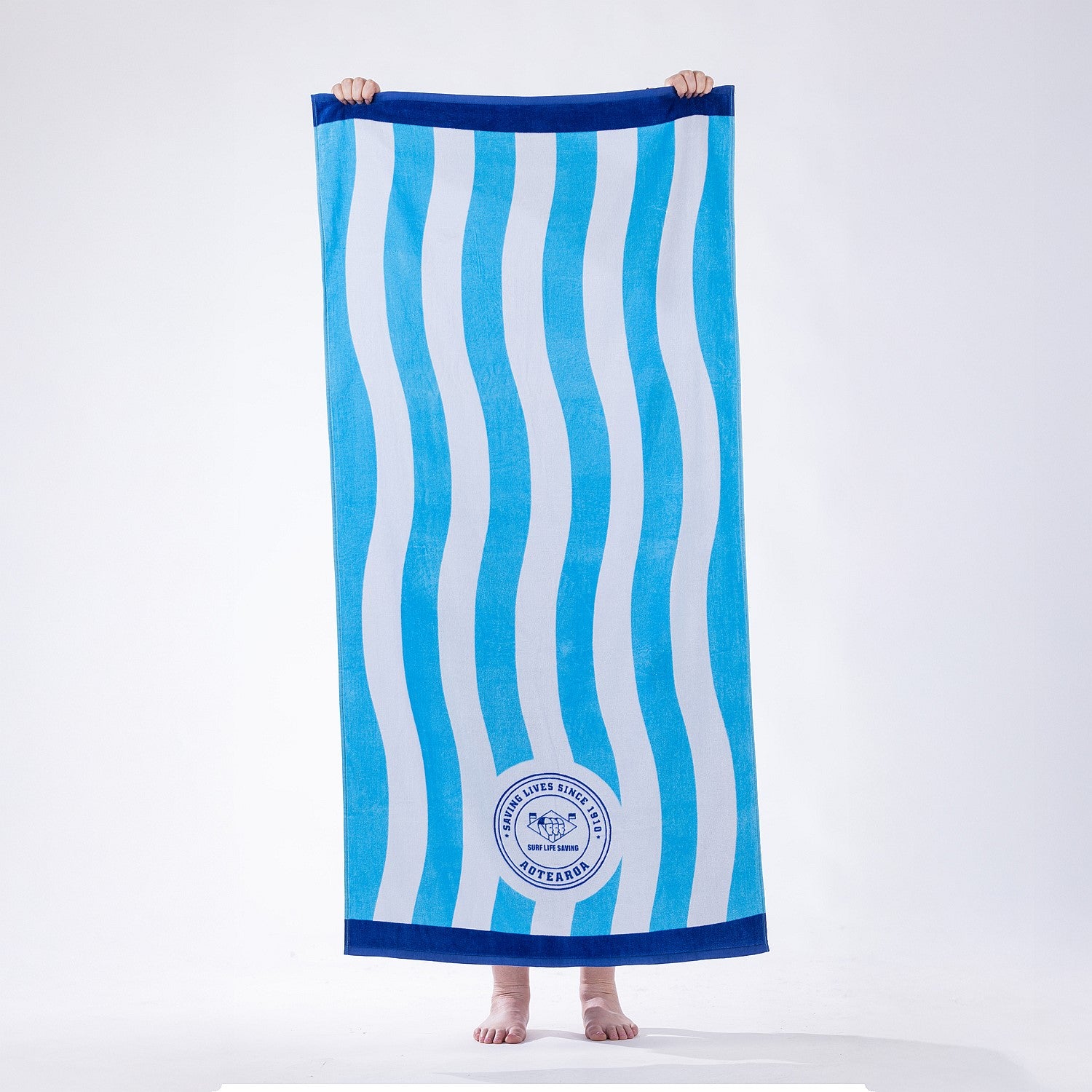 Seaside Supplies Velour Towel Surf Life Saving Blue Wave Beach Towel 75x150cm