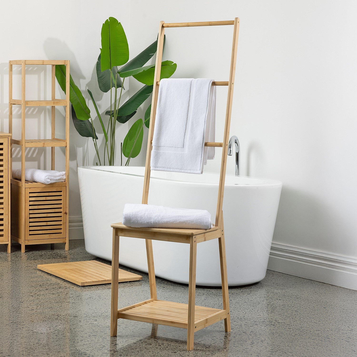 Solace Elody Bamboo Bath Stool & Ladder
