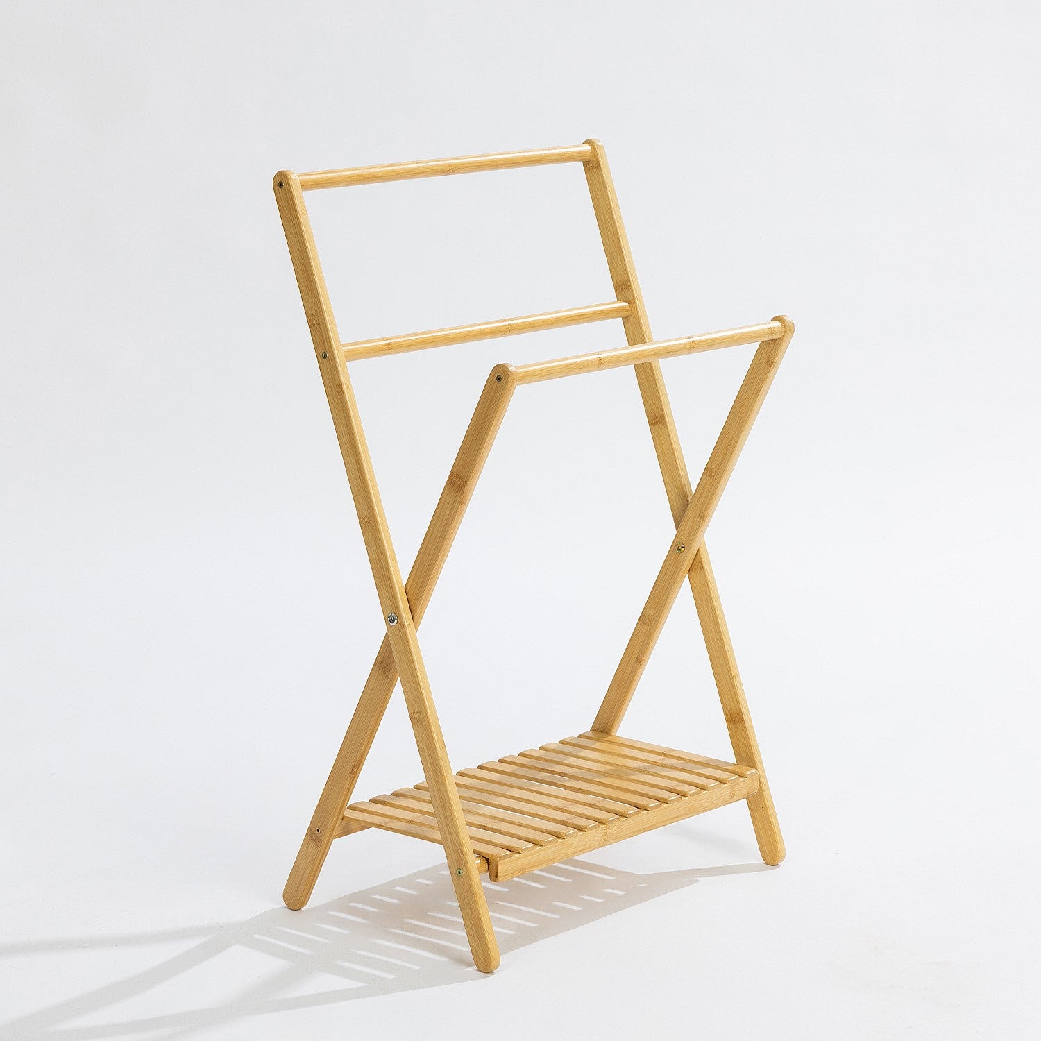Solace Elody Bamboo Towel Rail With Shelf