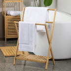 Solace Elody Bamboo Towel Rail With Shelf