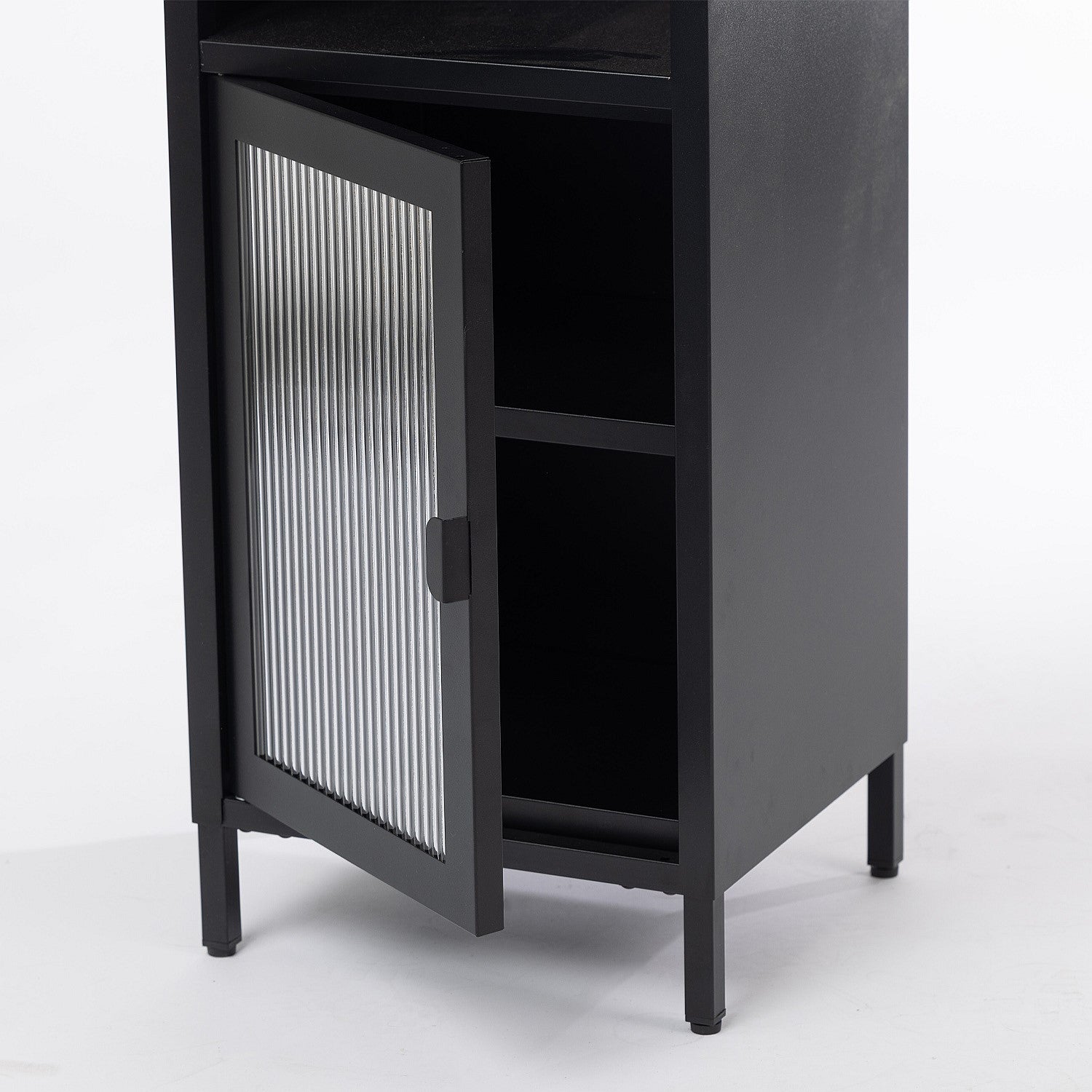 Design Republique Fluted Glass 1 Door Cabinet
