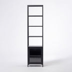 Design Republique Fluted Glass Tall Cabinet With Shelves