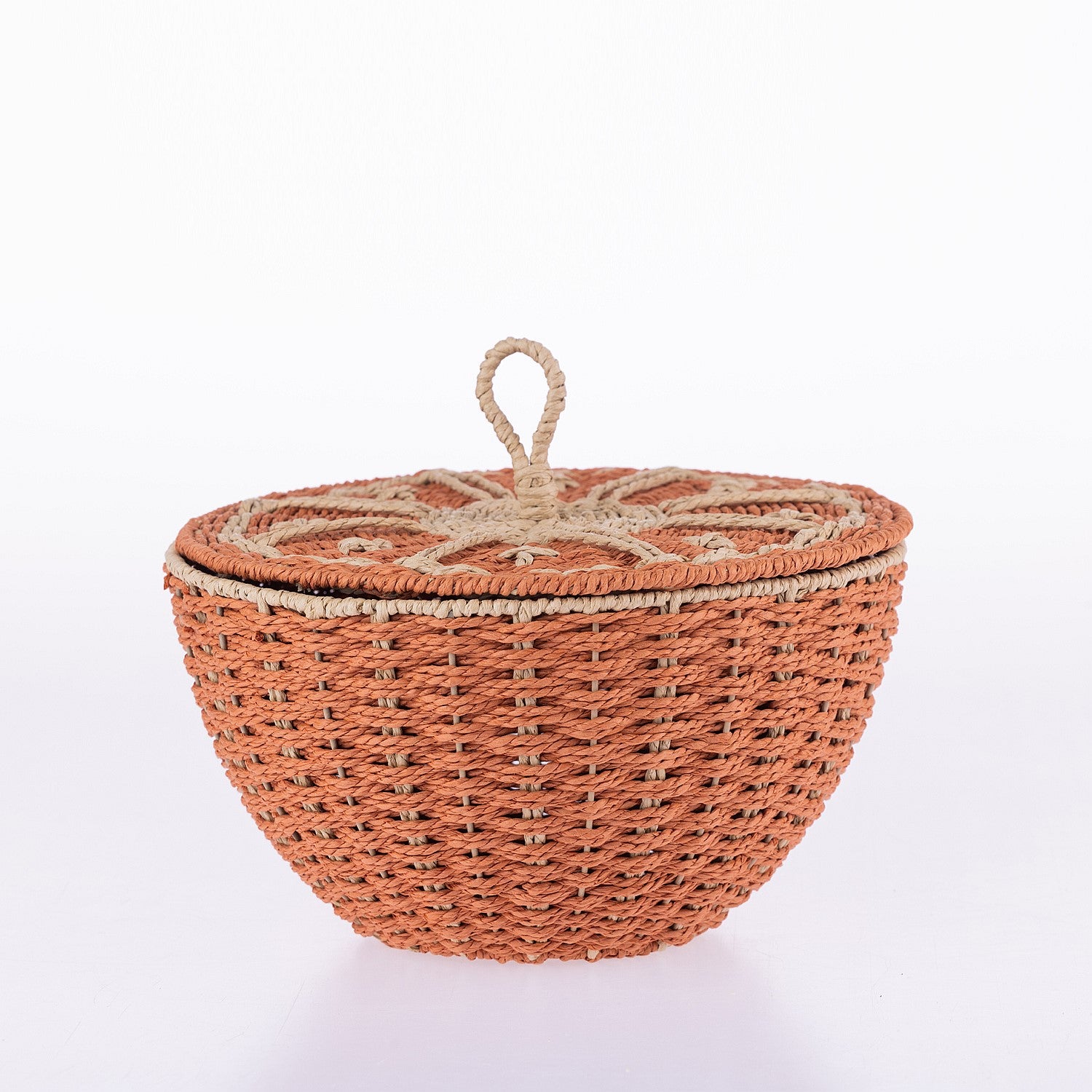 Design Republique Orange Paper Basket With Lid