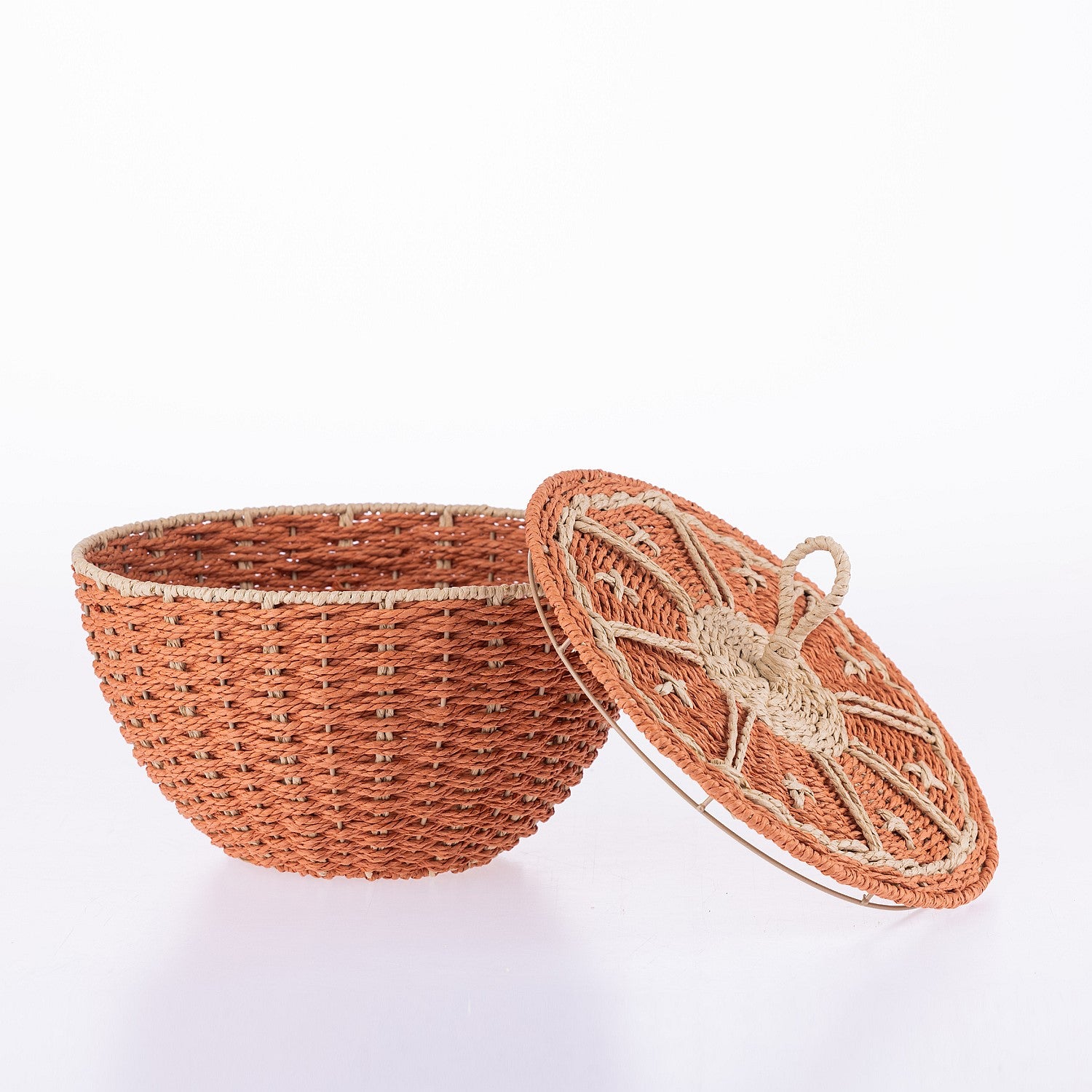 Design Republique Orange Paper Basket With Lid