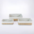 Home Co. Ashton 3 Piece Bamboo Baskets Grey