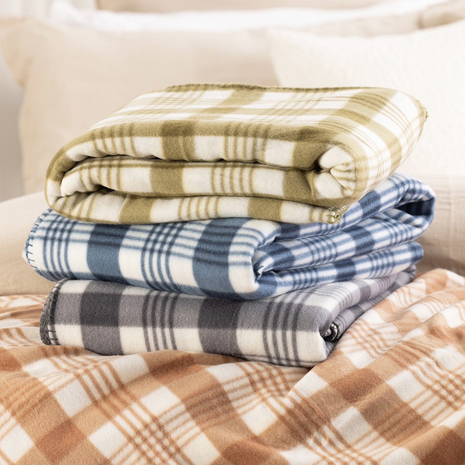 Home Co. Polar Fleece Check Blanket