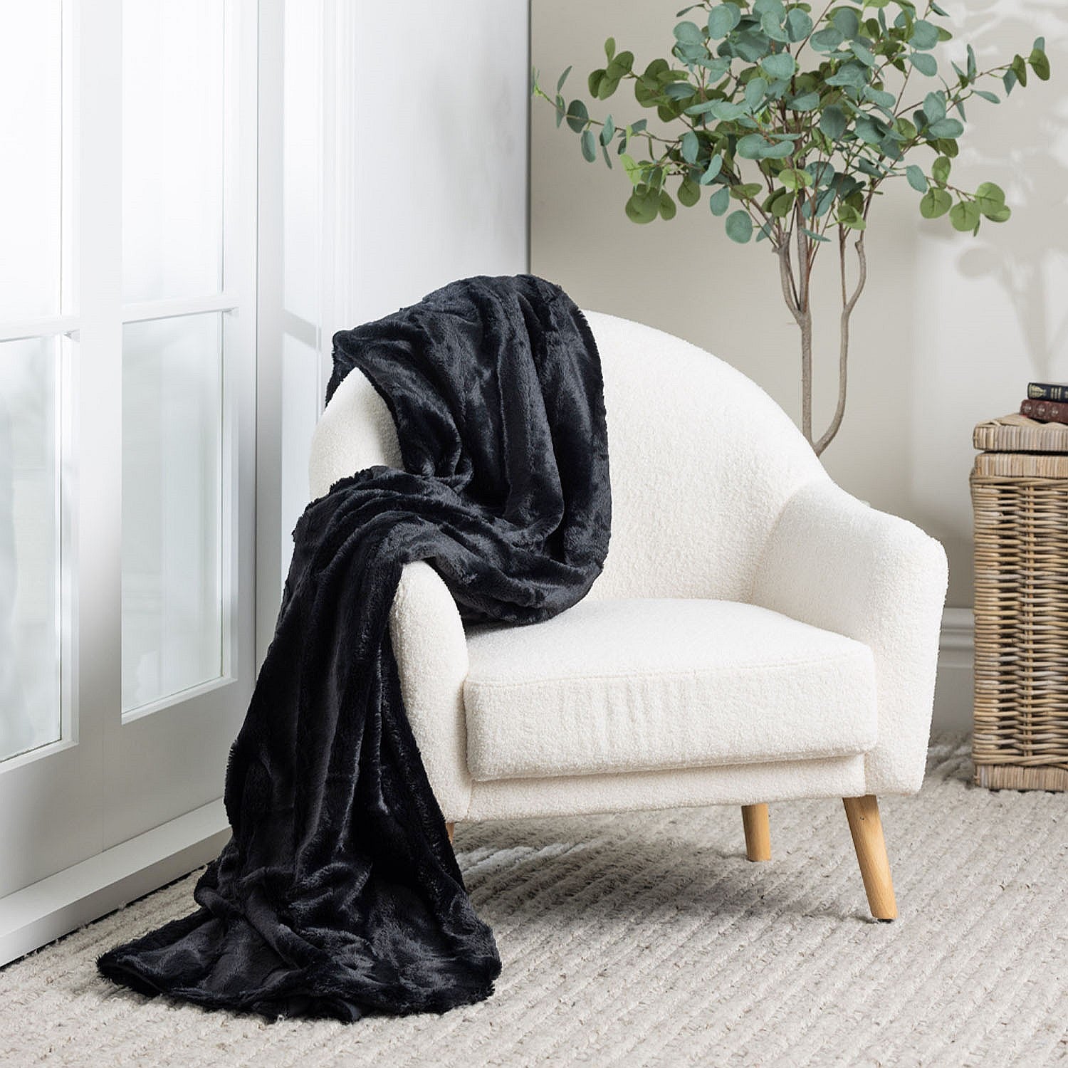 Solace Channel Faux Fur Blanket