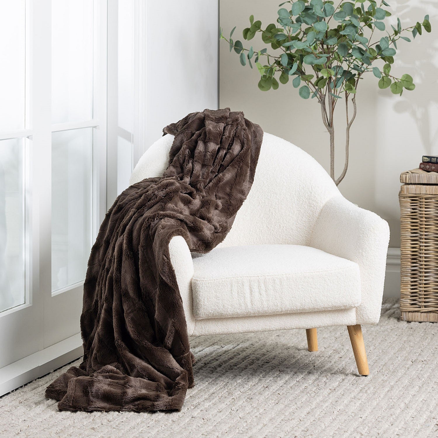 Solace Channel Faux Fur Blanket