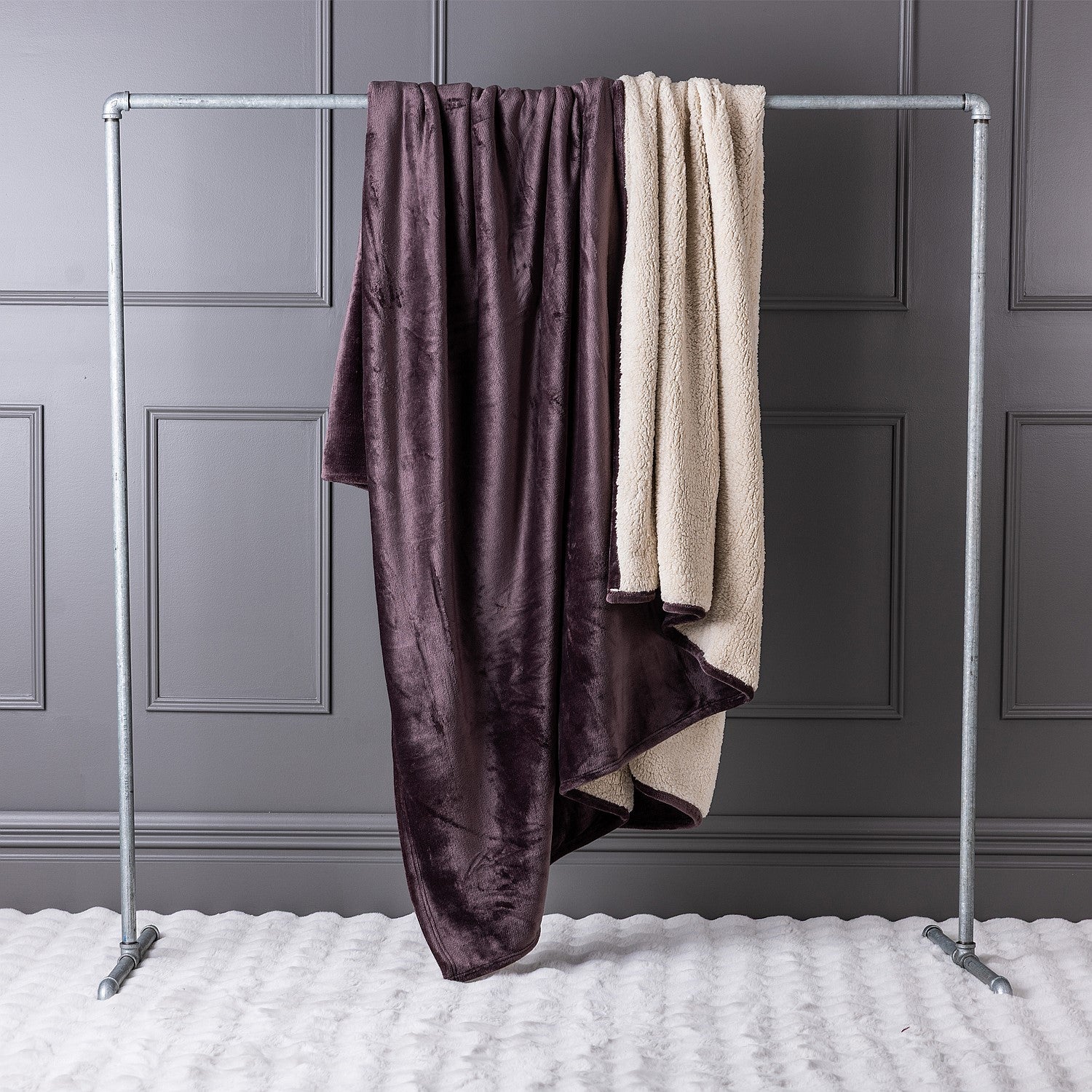 Home Co. Sherpa Lined Fleece Blanket
