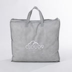 Grey Cloud 9 quilt storage bag with handles in a white background