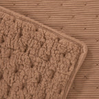 Front & reverse close up swatch of rust blanket