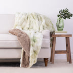 Design Republique Elys Soft Green Faux Fur Blanket In A Bag