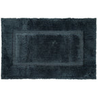 Coal bathmat featuring a plush textured finish with a subtle border design on a clean white background