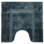 Coal contour bathmat featuring a plush textured finish with a subtle border design on a clean white background.